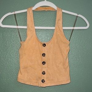 yellow halter crop top